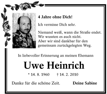 Traueranzeige von Uwe Heinrich von lausitzer_rundschau
