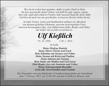 Traueranzeige von Ulf Kießlich von lausitzer_rundschau