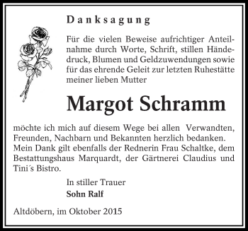 Traueranzeige von Margot Schramm von lausitzer_rundschau