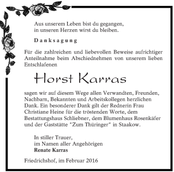 Traueranzeige von Horst Karras von lausitzer_rundschau