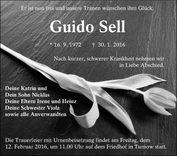 Traueranzeige von Guido Sell von lausitzer_rundschau