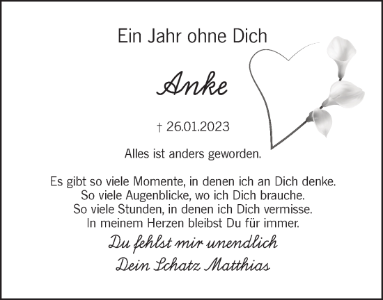 Traueranzeige von Anke  von Lausitzer Rundschau