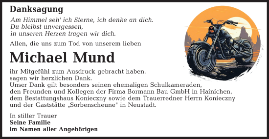 Traueranzeige von Michael Mund von Lausitzer Rundschau