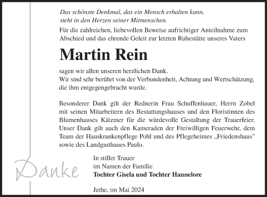 Traueranzeige von Martin Rein von Lausitzer Rundschau