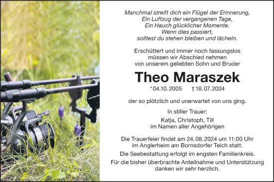 Traueranzeige von Theo Maraszek von Lausitzer Rundschau