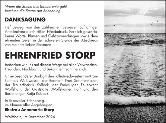Traueranzeige von Ehrenfried Storp von Lausitzer Rundschau