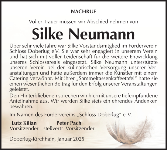 Traueranzeige von Silke Neumann von Lausitzer Rundschau