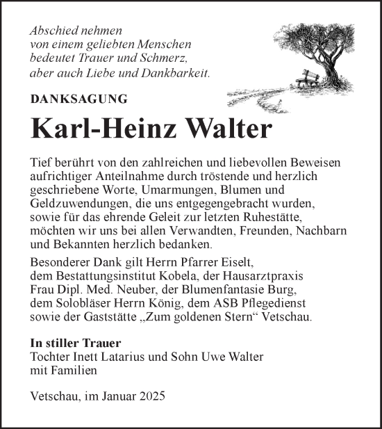Traueranzeige von Karl-Heinz Walter von Lausitzer Rundschau