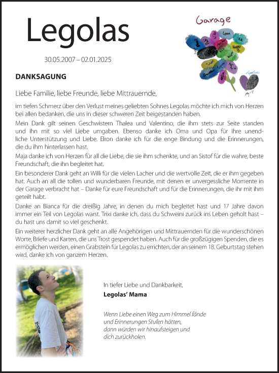 Traueranzeige von Legolas Jobke von Lausitzer Rundschau