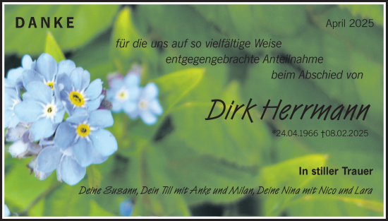 Traueranzeige von Dirk Herrmann von Lausitzer Rundschau