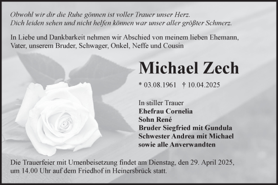 Traueranzeige von Michael Zech von Lausitzer Rundschau
