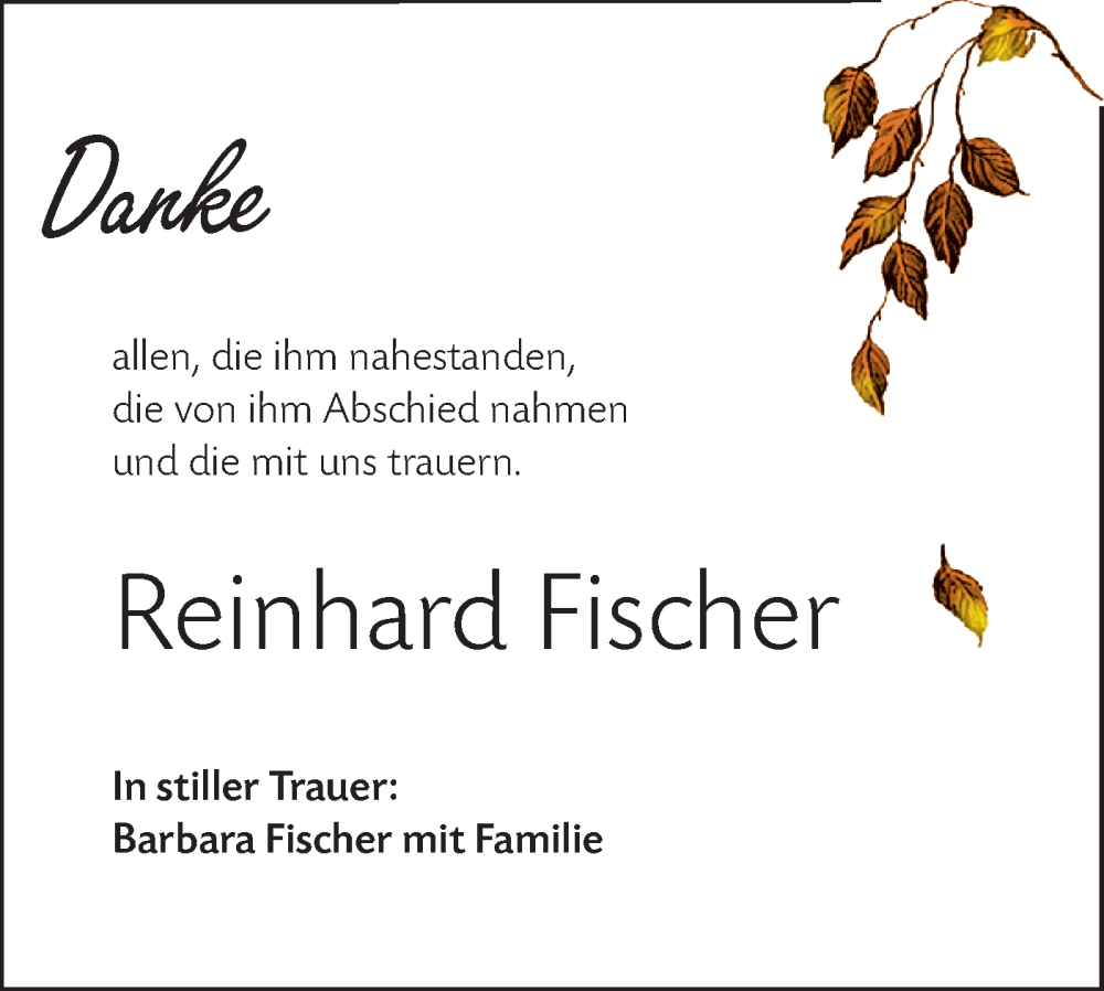 Traueranzeige für Reinhard Fischer vom 12.04.2025 aus Lausitzer Rundschau