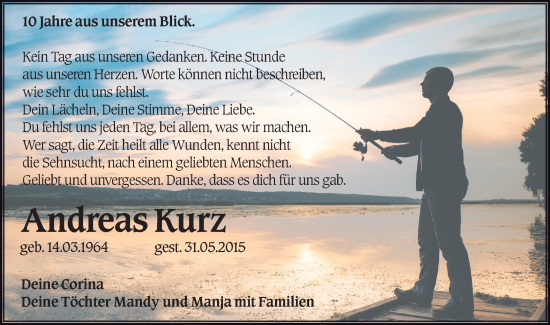 Traueranzeige von Andreas Kurz von Lausitzer Rundschau