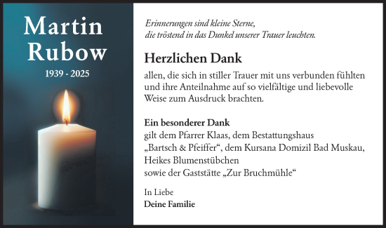 Traueranzeige von Martin Rubow von Lausitzer Rundschau