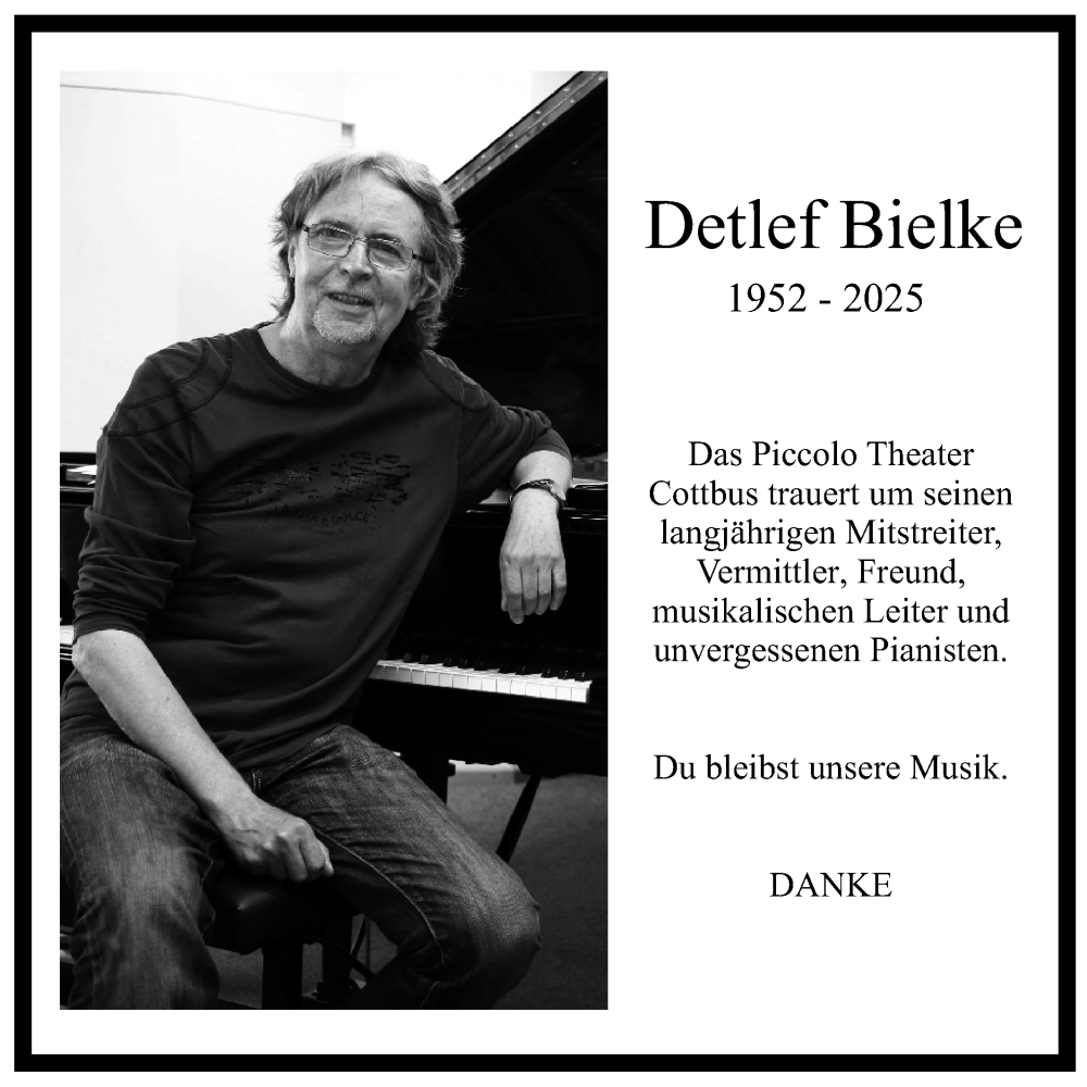  Traueranzeige für Detlef Bielke vom 10.06.2025 aus Lausitzer Rundschau