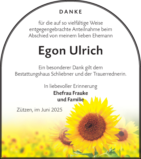 Traueranzeige von Egon Ulrich von Lausitzer Rundschau