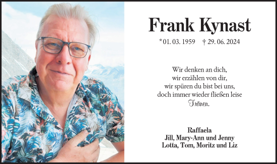 Traueranzeige von Frank Kynast von Lausitzer Rundschau