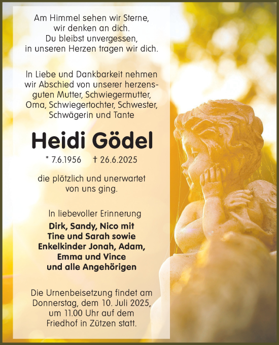 Traueranzeige von Heidi Gödel von Lausitzer Rundschau