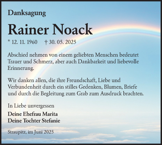Traueranzeige von Rainer Noack von Lausitzer Rundschau